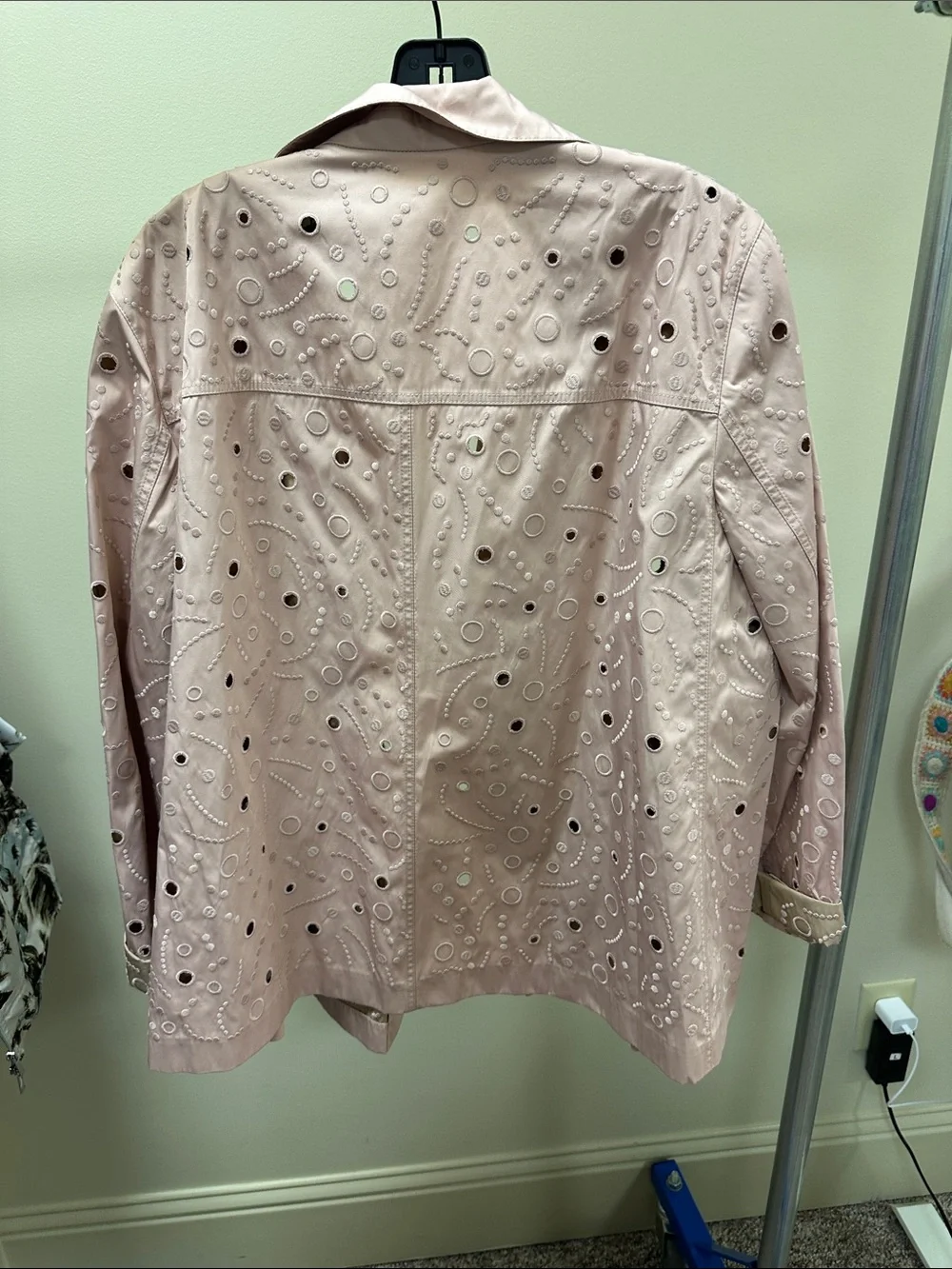 Lafayette 148 New York Blush Eyelet Trench Coat